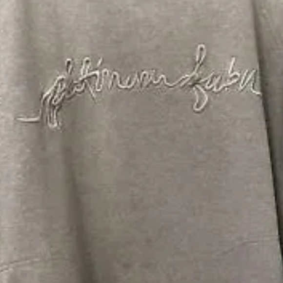 Y2K Platinum Fubu Sz L Spell Out Logo Gray Hoodie Sweatshirt - Picture 3 of 10